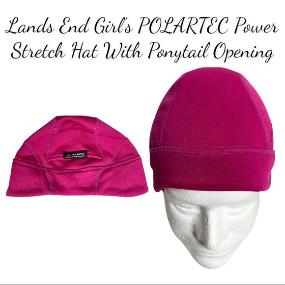 Lands' End Other - Pink Lands End POLARTEC® Power Stretch® Hat With Ponytail Opening